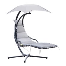 Tumbona colgante con toldo crema Outsunny