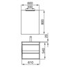Mueble 60 cm Roble Otisppo 2 cajones ATTILA SALGAR