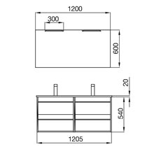 Mueble doble 120cm Blanco ATTILA SALGAR 