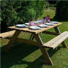 Mesa madera picnic para 6 comensales Essential...