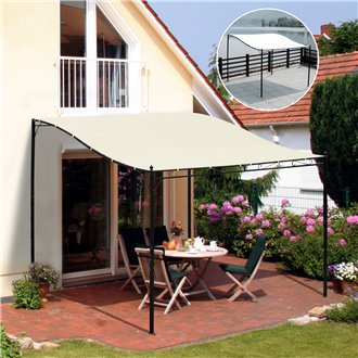 Cenador curvo 3x3x2,5m crema Outsunny 