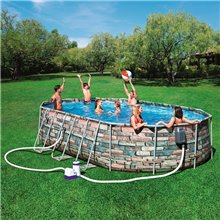 Piscina de aspecto piedra Power Steel Oval...