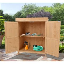 Caseta exterior de madera gris Outsunny