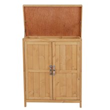 Caseta exterior de madera con puertas Outsunny