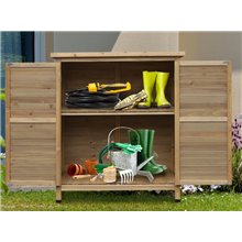 Caseta exterior de madera natural Outsunny