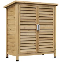 Caseta exterior de madera natural Outsunny
