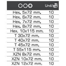 Caja surtido puntas hexagonales 10x15mm