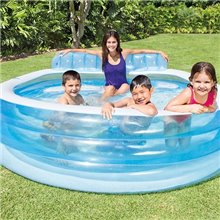 Piscina hinchable redonda con sillón 224x216 Intex
