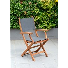 Silla con reposabrazos plegable de madera y...
