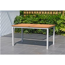 Mesa de madera de eucalipto y aluminio Bérgamo Chillvert