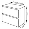 Mueble con lavabo Blanco brillo Ibiza 120 con un seno TEGLER