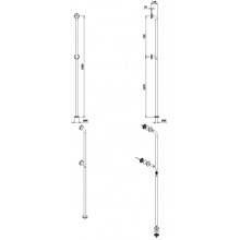 Barra de apoyo a pared y suelo INOX WCCARE 180 con 3 puntos de fijación