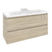 Mueble con lavabo resina 2 senos 120cm Roble nature B-Box BATH+