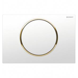 Pulsador Sigma10 Blanco-Dorado