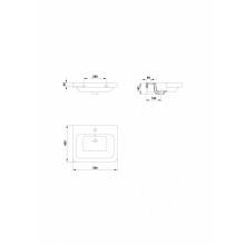 Lavabo semiencastrado 55 x 45 Street Square Gala
