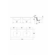 Lavabo encastrado 121 x 46 x 1,5 cm Smile Gala