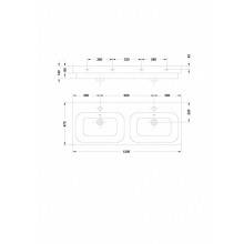 Lavabo mural Gala Flex 120 x 47,5 cm