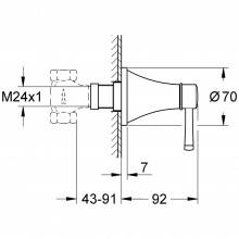 Llave de paso mural Grohe Grandera