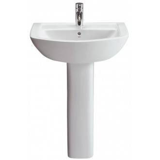 Lavabo redondo con pedestal Smart 60x48cm