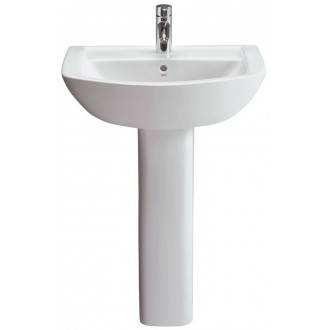 Lavabo redondo con pedestal Smart 55x45cm