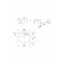 Lavabo con semipedestal Elia 65x51cm