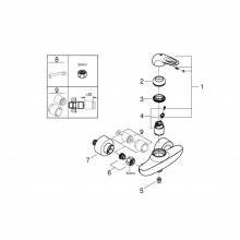 Grifo de ducha de palanca con hendidura Moon White Grohe Eurostyle