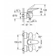 Grifo de ducha de palanca sólida Moon White Grohe Eurostyle