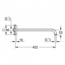 Brazo de ducha de 42,2 cm Cuadrado Grohe Rainshower