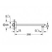 Brazo de ducha de 28,6 cm Cuadrado Grohe...