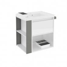 Mueble con lavabo resina 60cm Blanco/Gris B-Smart BATH+
