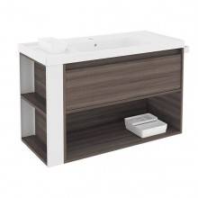 Mueble con lavabo resina 100cm Fresno/Blanco B-Smart BATH+