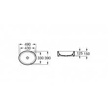 Lavabo sobrencimera Fuego 49x39cm Roca