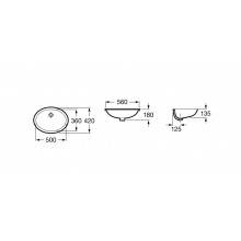 Lavabo de encimera Berna 56x42cm Roca