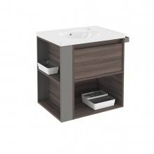 Mueble con lavabo porcelana 60cm Fresno/Gris B-Smart BATH+