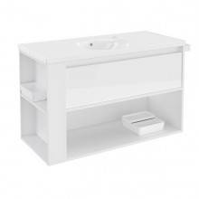 Mueble con lavabo porcelana 100cm Blanco/Blanco B-Smart BATH+