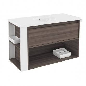 Mueble con lavabo porcelana 100cm Fresno/Blanco B-Smart BATH+