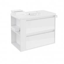 Mueble con lavabo porcelana 80cm Blanco/Blanco 2 cajones B-Smart BATH+