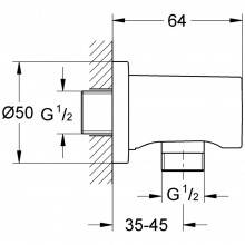 Codo de salida con florón redondo Grohe Rainshower