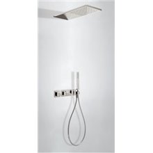 Kit de ducha termostático 2 vías Acero TRES SLIM