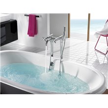 Grifo de bañera-ducha bimando suelo Loft Roca