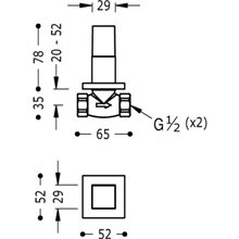 Llave de paso de 1/2" CUADRO-TRES