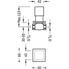 Llave de paso de 3/4" CUADRO-TRES