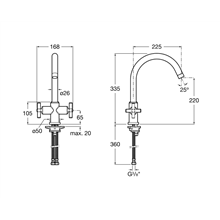 Grifo bimando cocina bimando Loft Roca