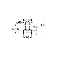 Llave de paso 3/4" índice F Loft Roca