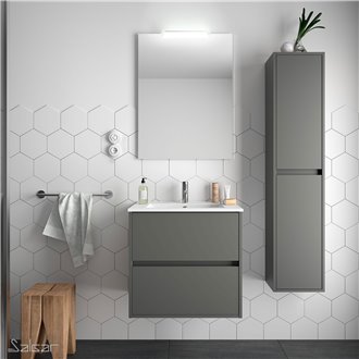 Mueble 60cm Gris Mate de 2 cajones SALGAR NOJA