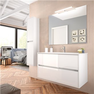 Mueble 91cm Blanco Brillo de 2 cajones SALGAR NOJA