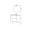 Mueble 91cm Blanco Brillo de 2 cajones SALGAR NOJA