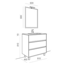 Mueble 81cm Gris Mate 3 cajones SALGAR ARENYS