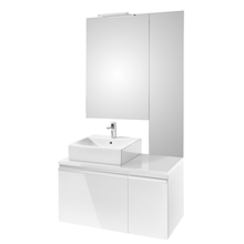 Pack mueble 90 cm blanco brillo Heima Roca