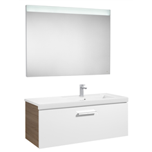 Pack mueble con lavabo un cajón blanco-fresno Prisma Roca